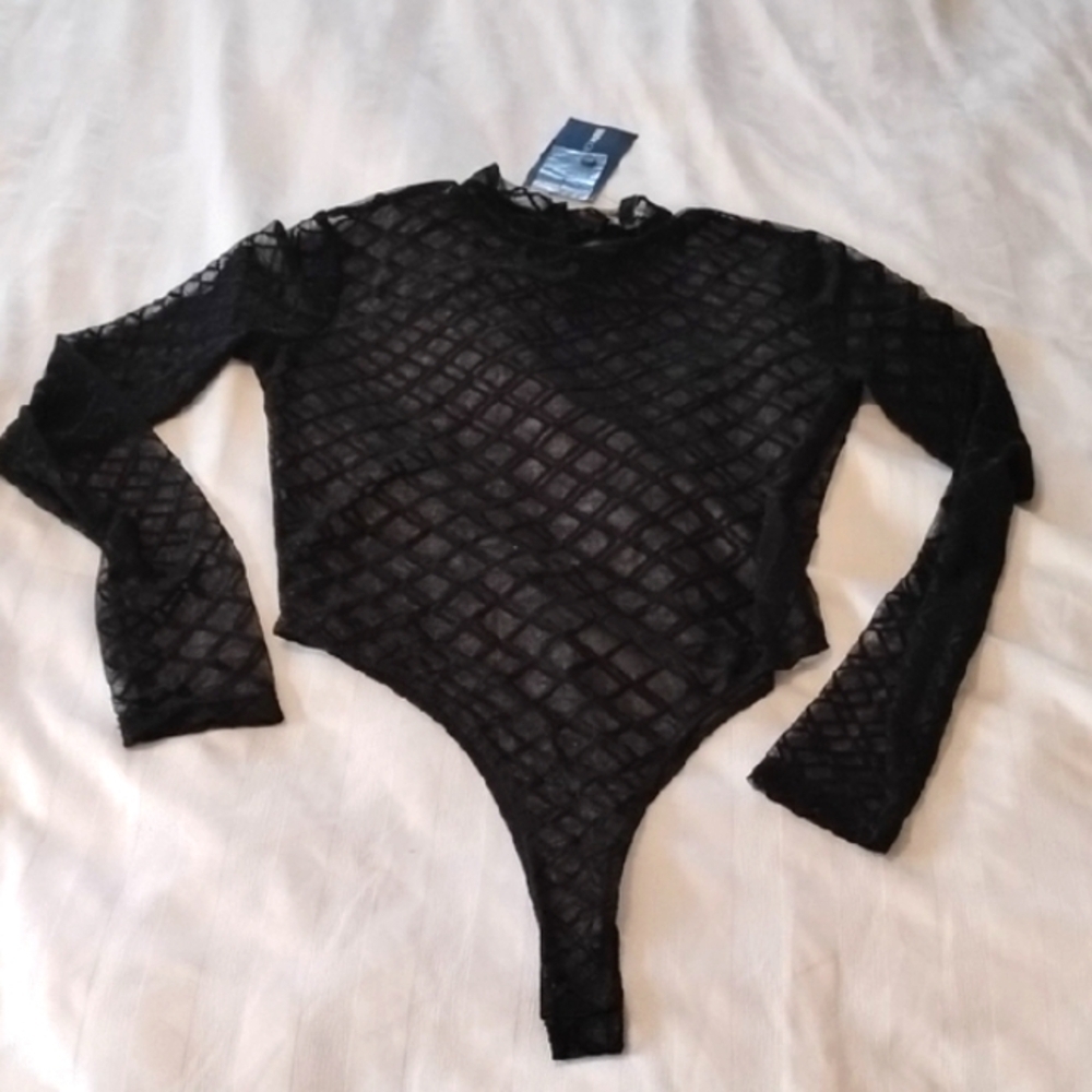 Fashion Nova Black "This Is What You Do Bodysuit", Size: M, NWT